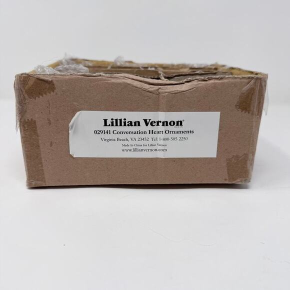 Lillian Vernon Pastel Candy Conversation Hearts Blown Glass Valentines Ornaments - Picture 2 of 12